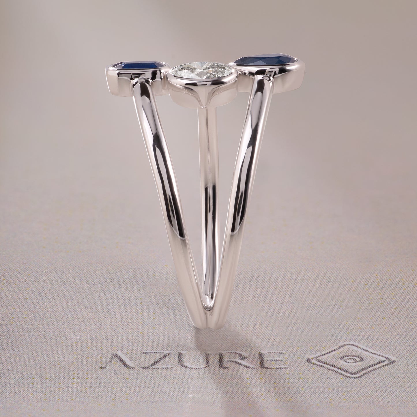Emerald, Pear & Round Ring