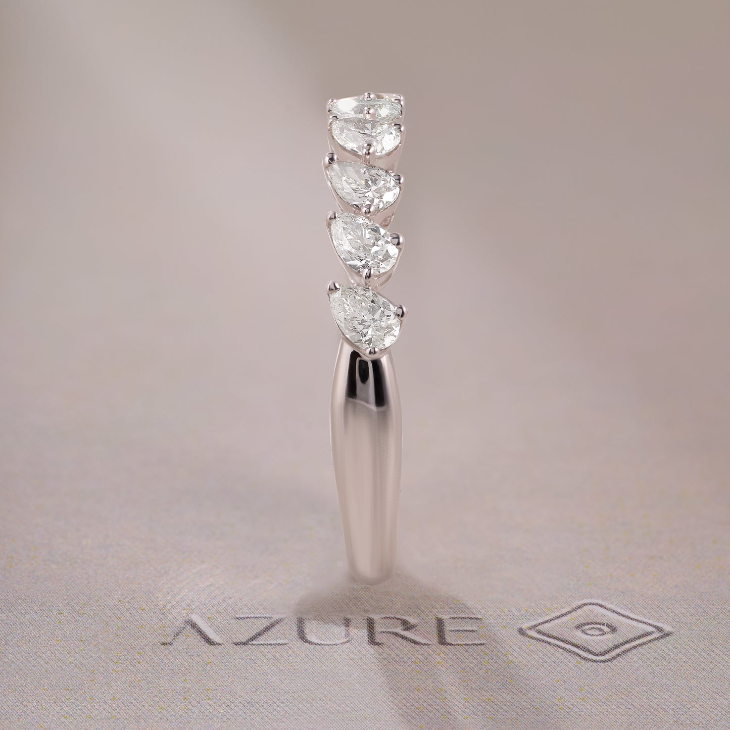 Pear Diamond Half Eternity Ring