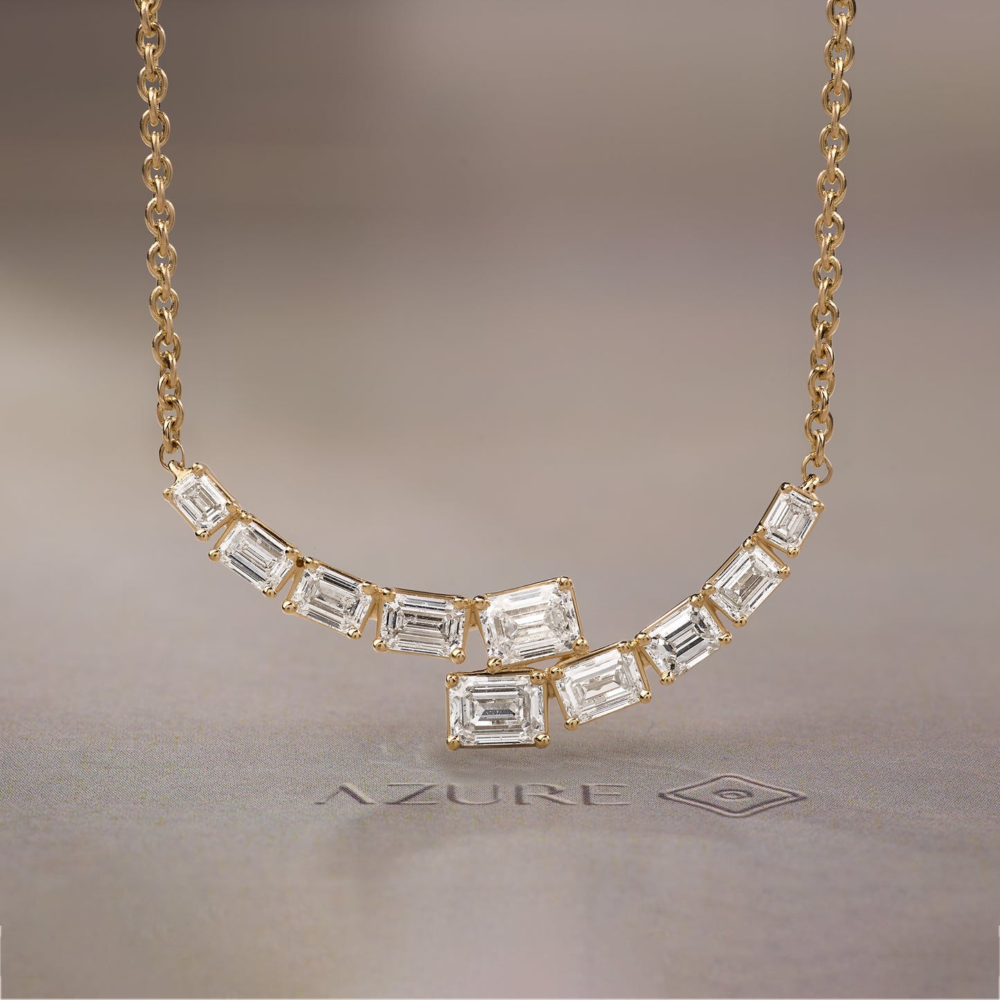 Emerald-Cut Diamond Graduated Bar Pendant