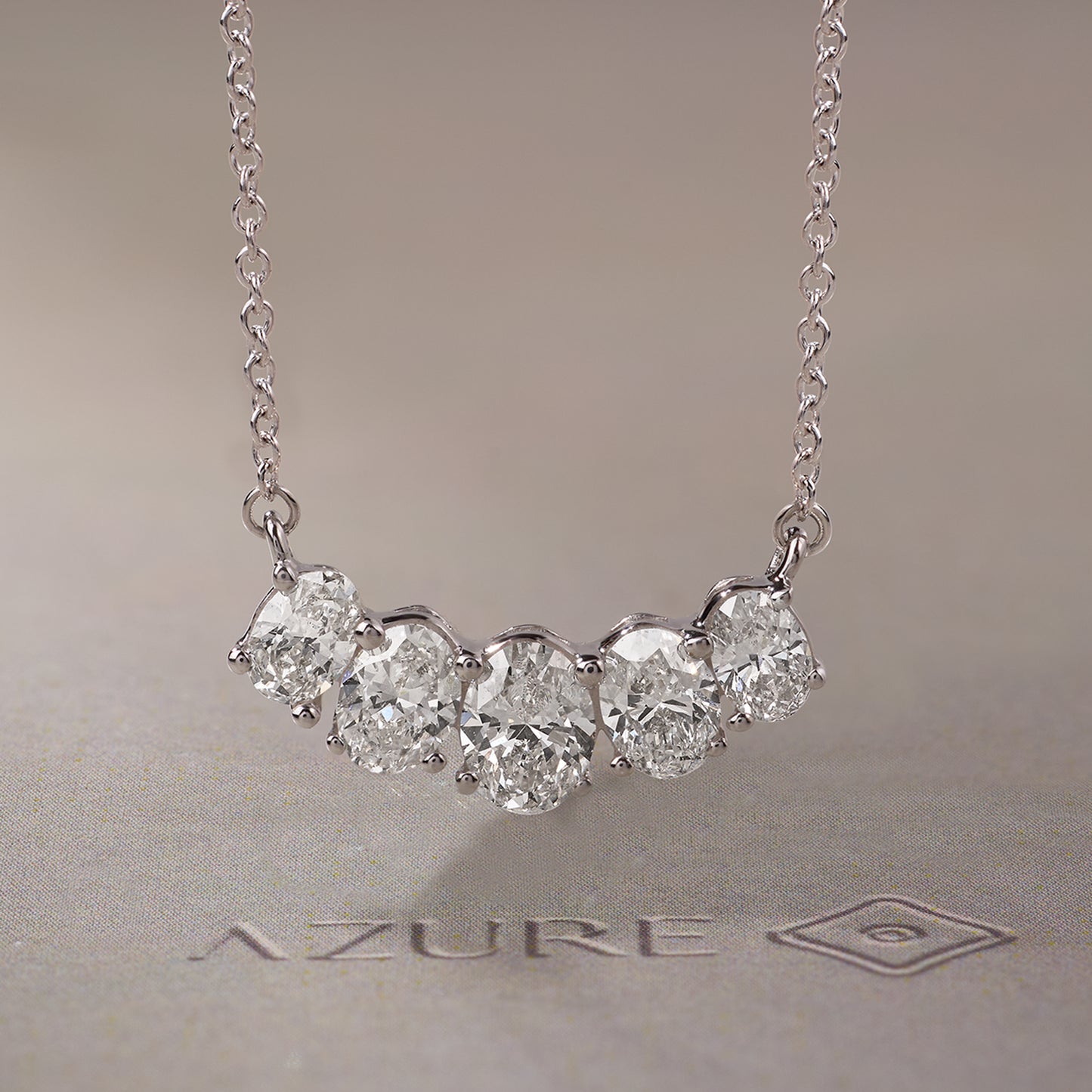 Graduated Diamond Oval Pendant