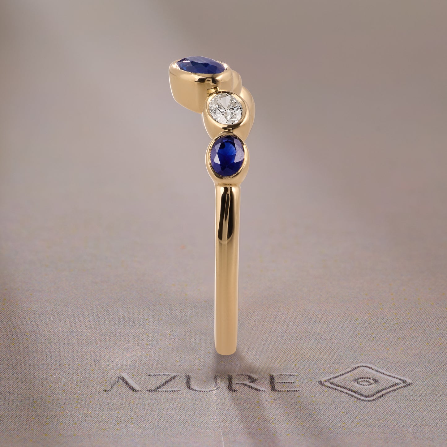 Oval Blue Sapphire & Diamond Ring