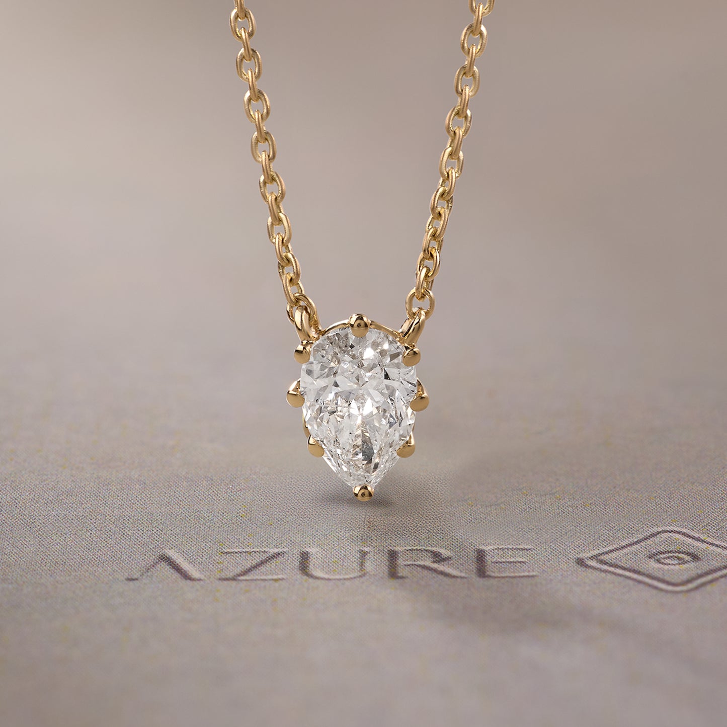 Pear Solitaire Pendant