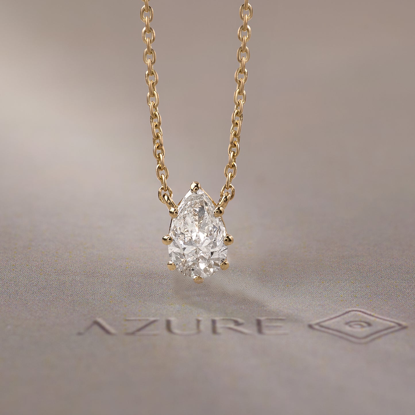 Pear Solitaire Prong-Set Pendant