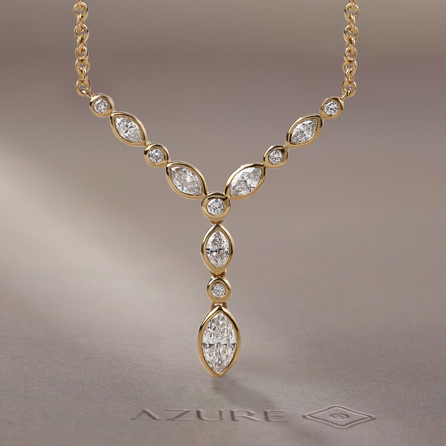 Round & Marquise Y-Drop Pendant