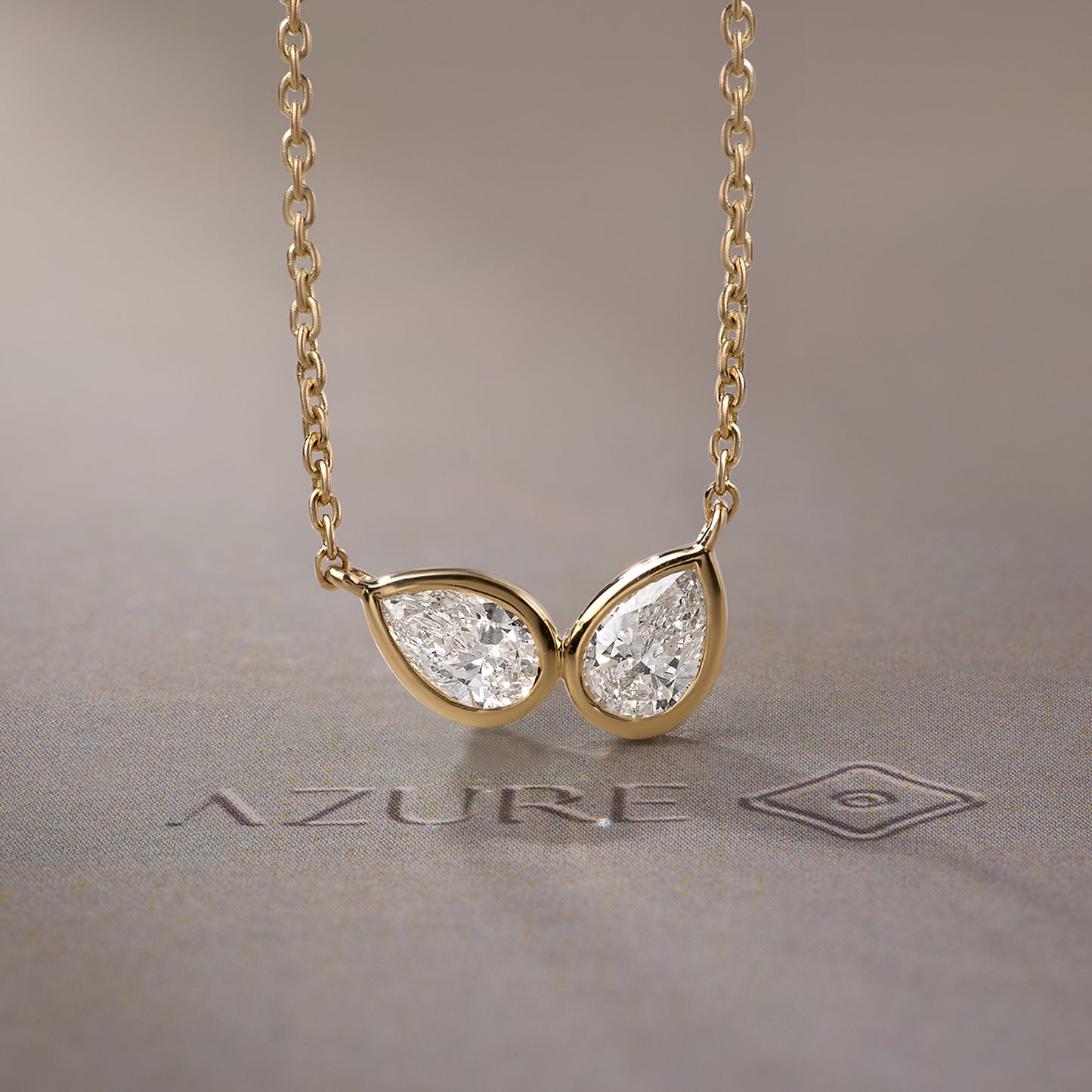 Twin Pear Bezel Pendant