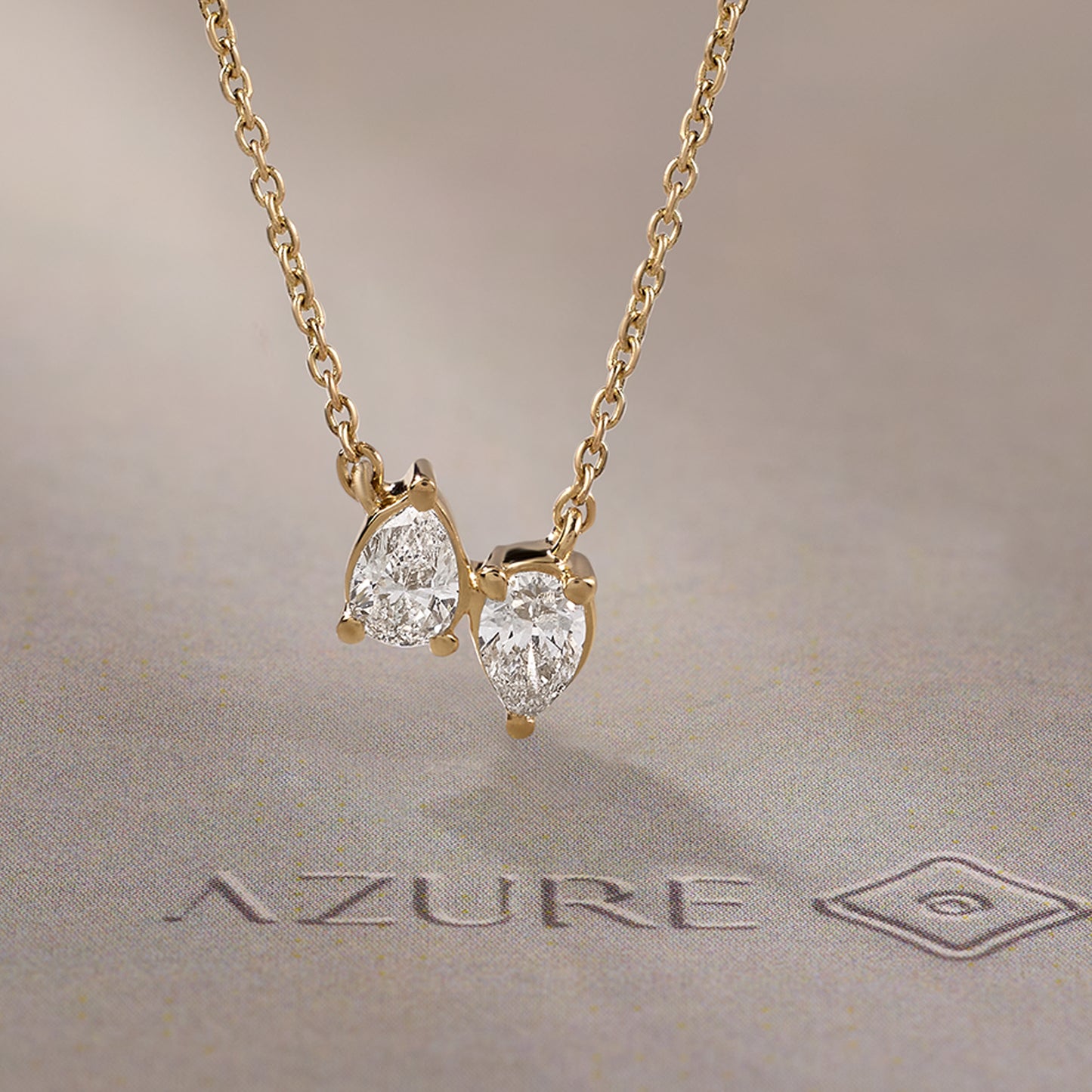 Twin Pear-Cut Pendant
