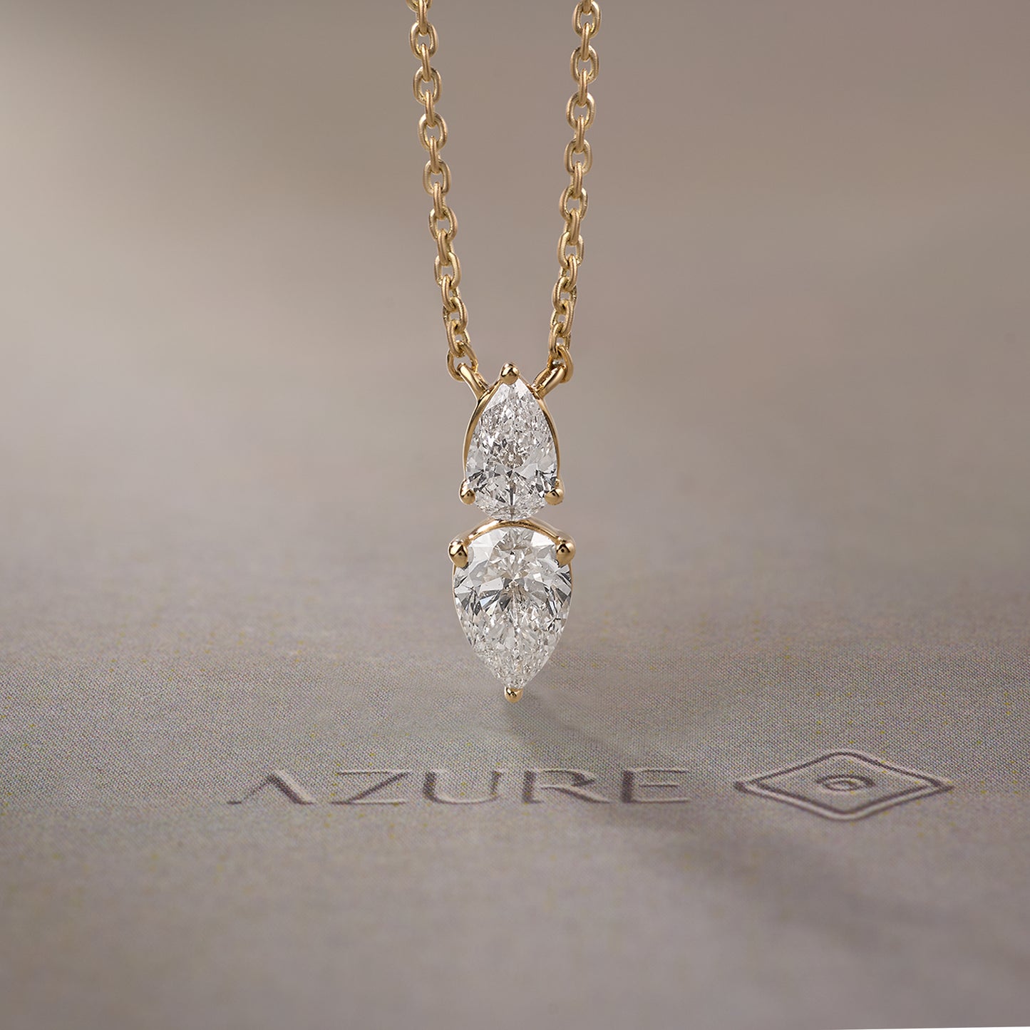 Twin Pear Diamond Drop Pendant