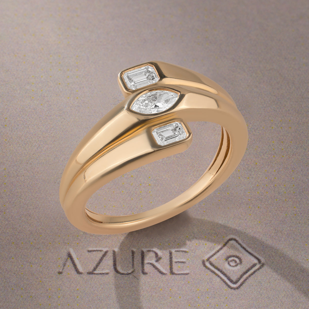 Emerald & Marquise Diamond Ring