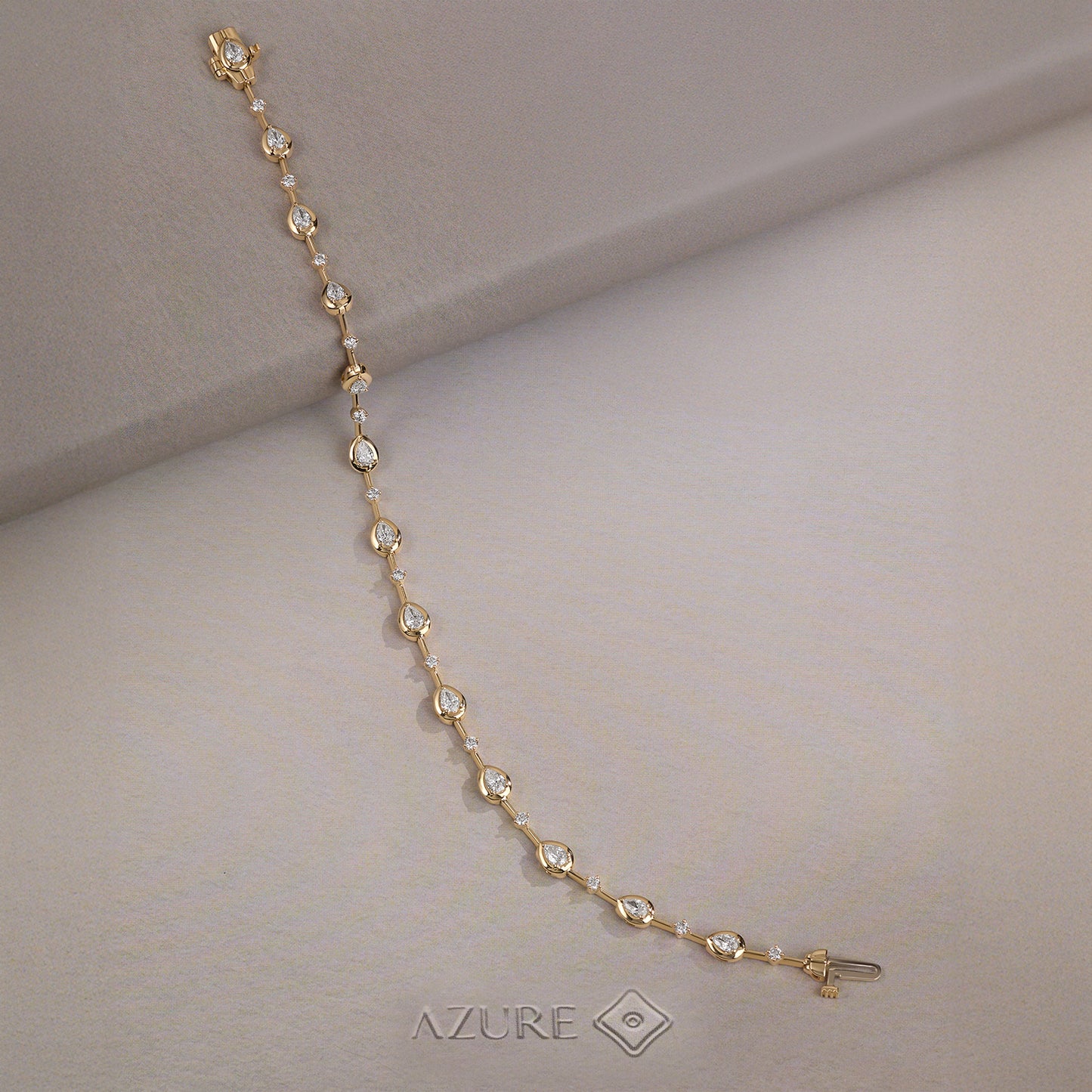 Pear and Round Diamond Bracelet