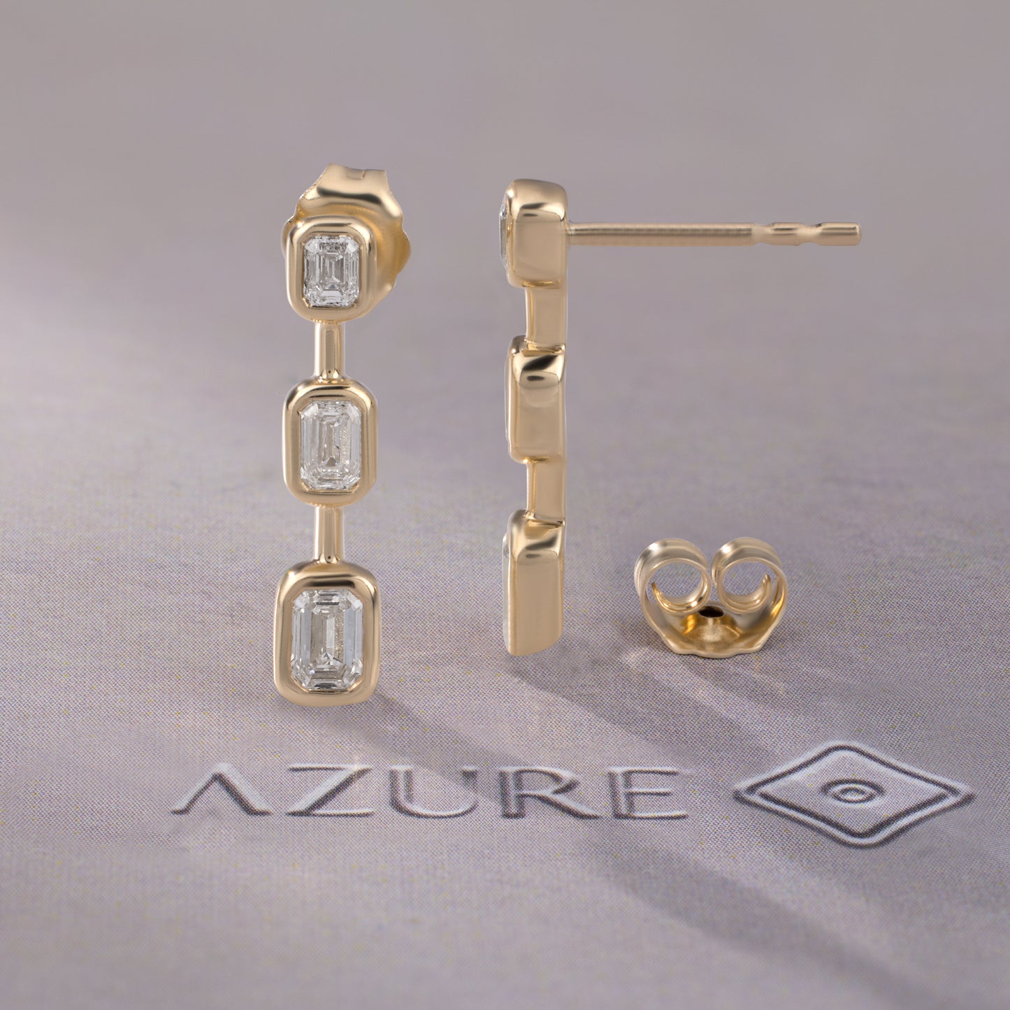 Emerald-Cut Diamond Earrings