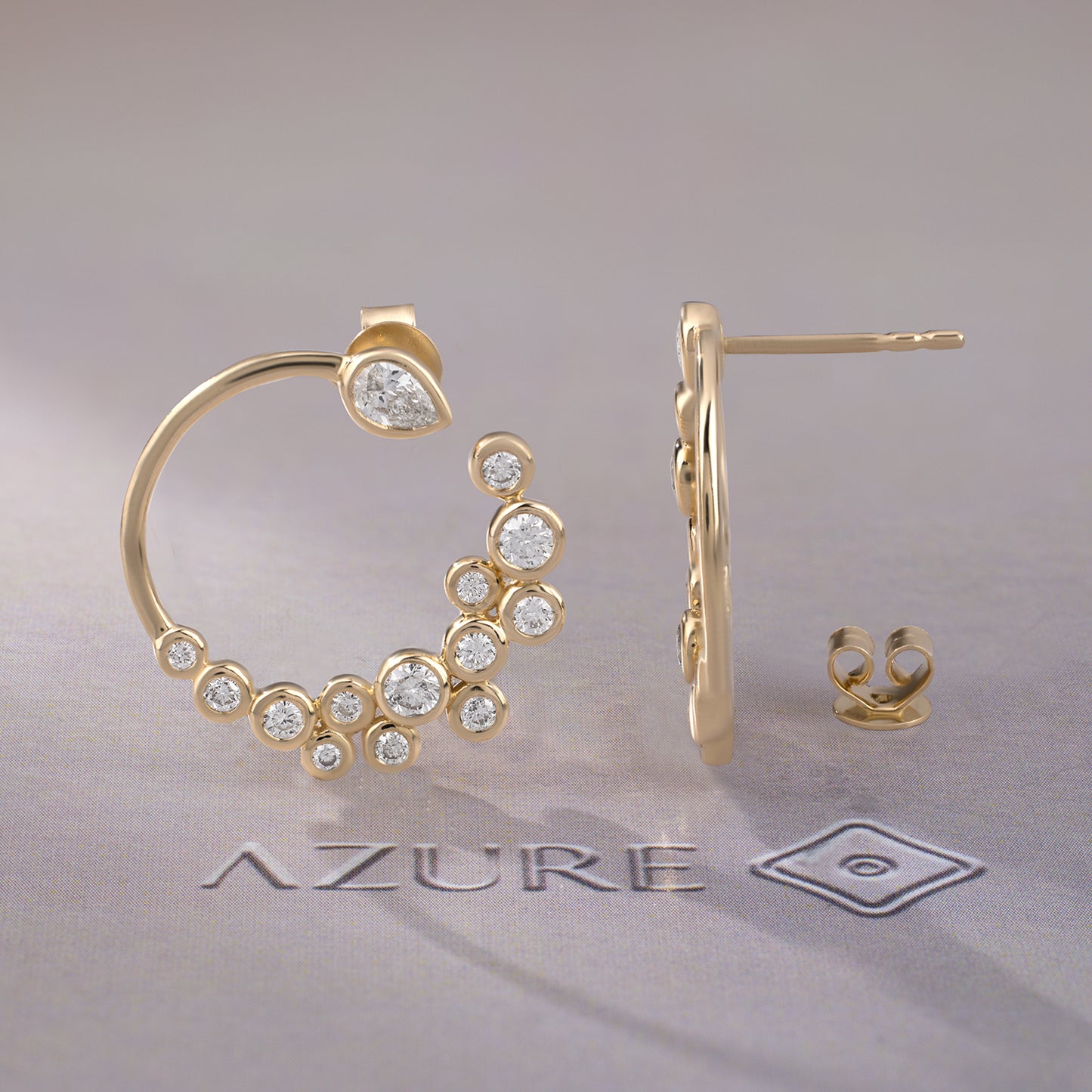 Pear & Round Diamond Earrings