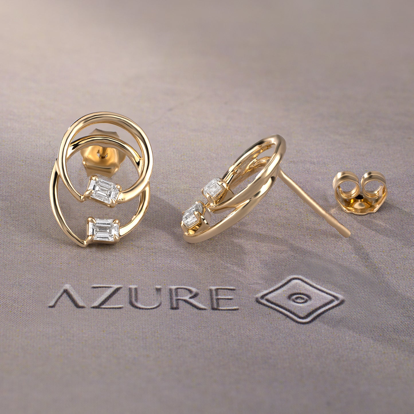 Emerald-Cut Diamond Earrings