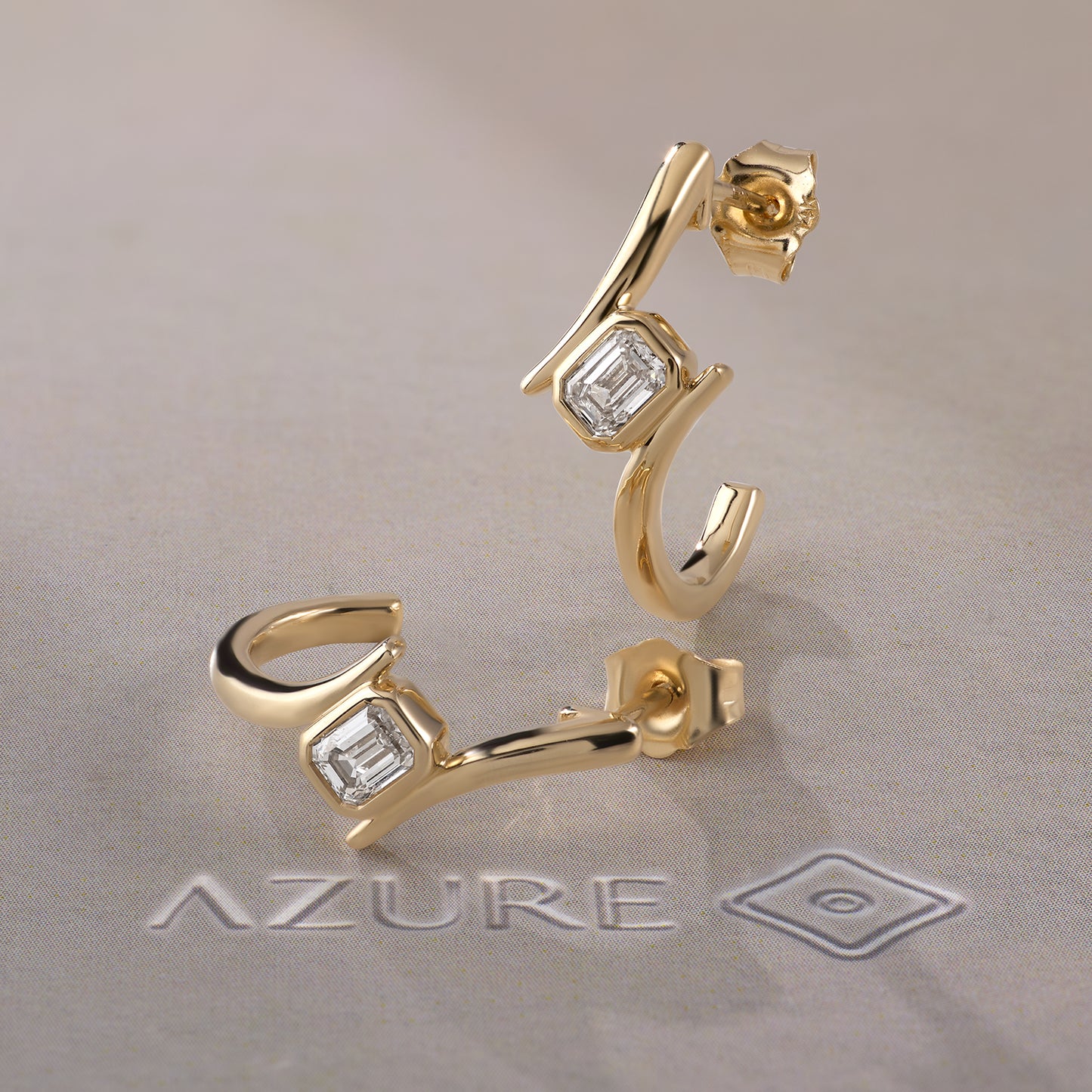 Emerald-Cut Diamond Earrings