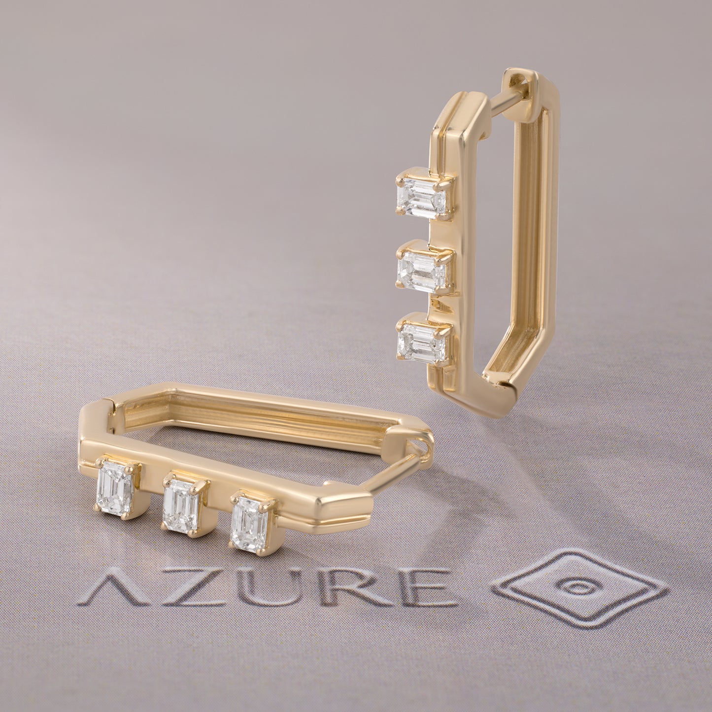 Emerald-Cut Diamond Earrings