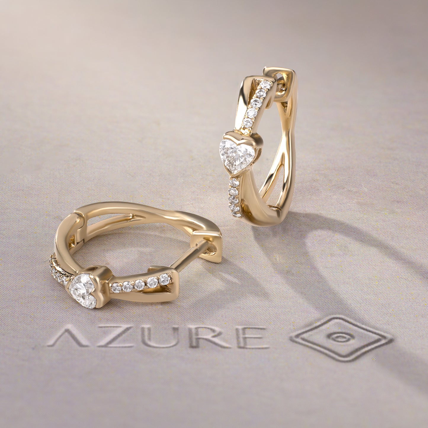 Heart And Round Diamond Earrings