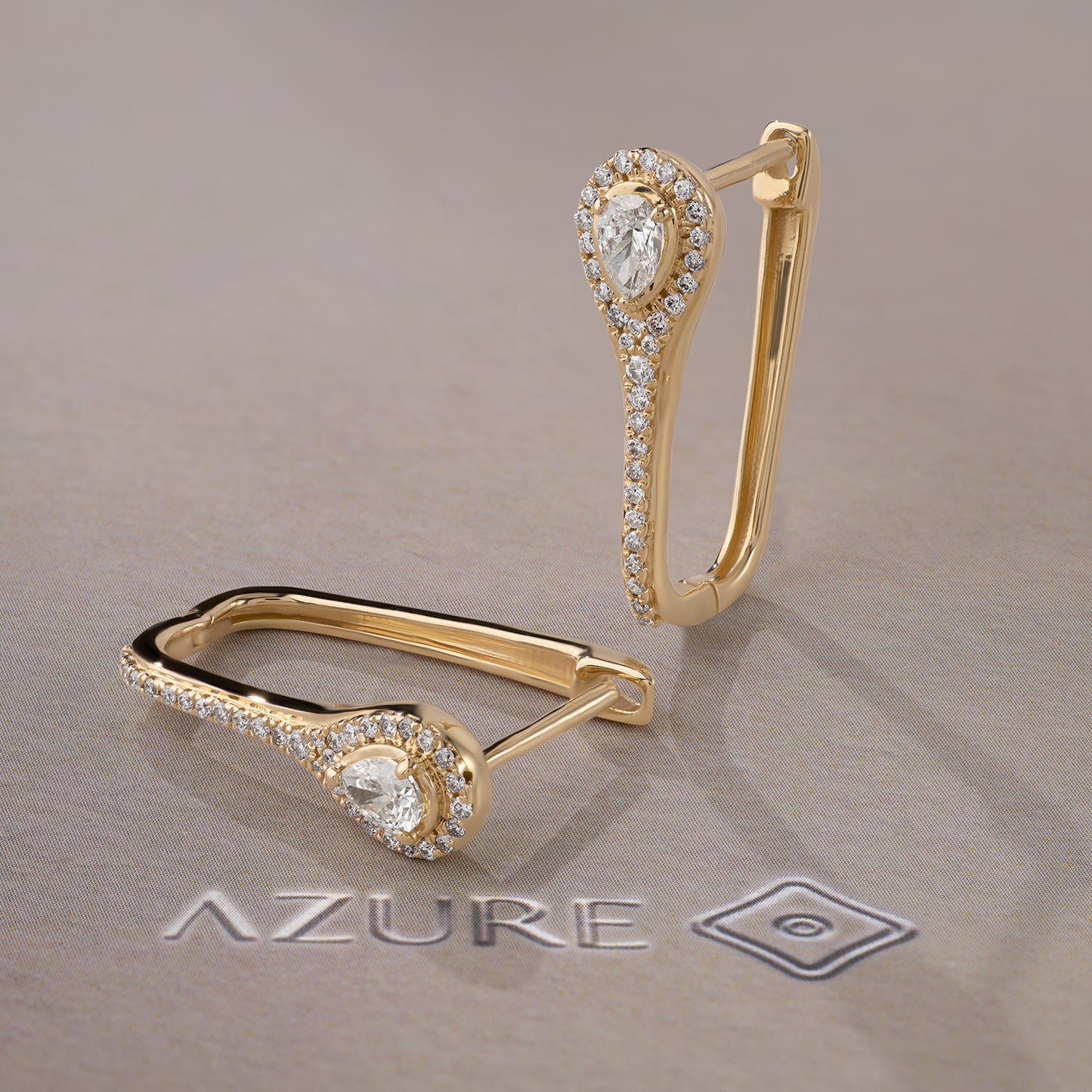 Pear & Round Diamond Earrings