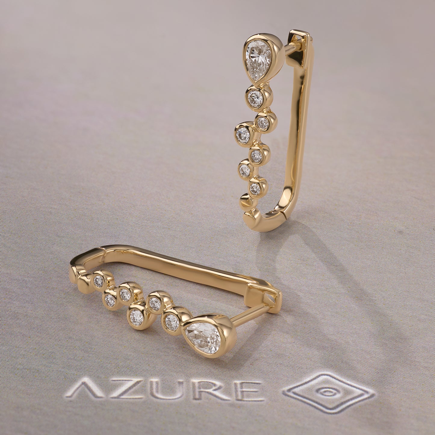 Pear And Round Diamond Earrings