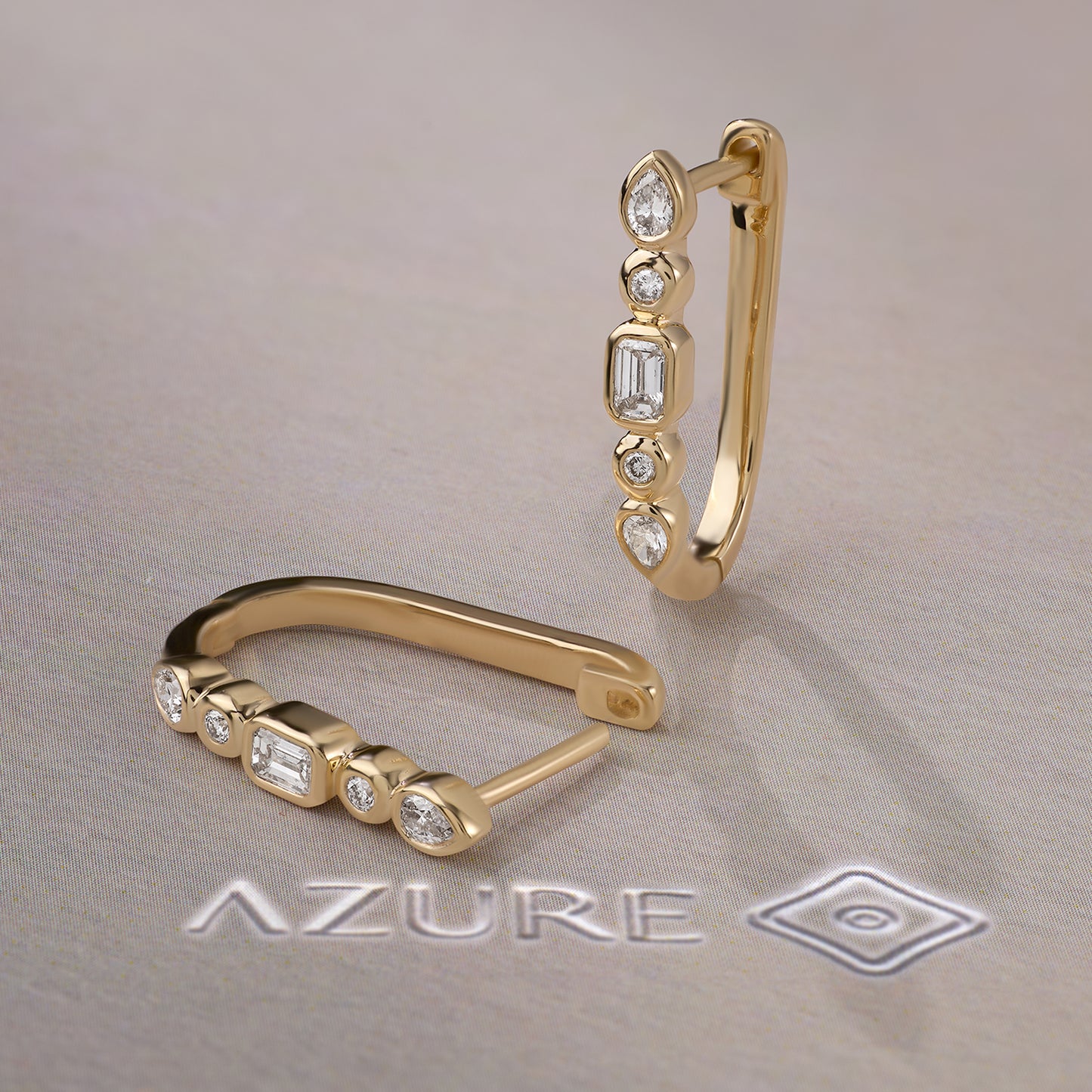 Pear, Oval & Emerald Diamond Earrings