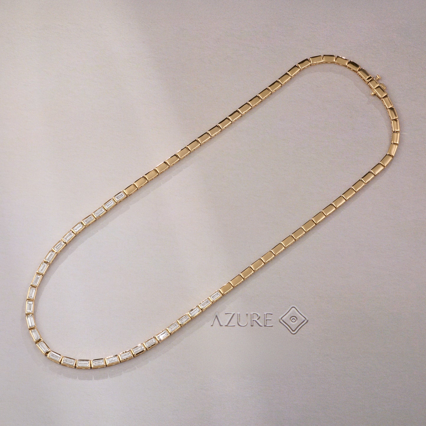 Straight Baguette Diamond Necklace