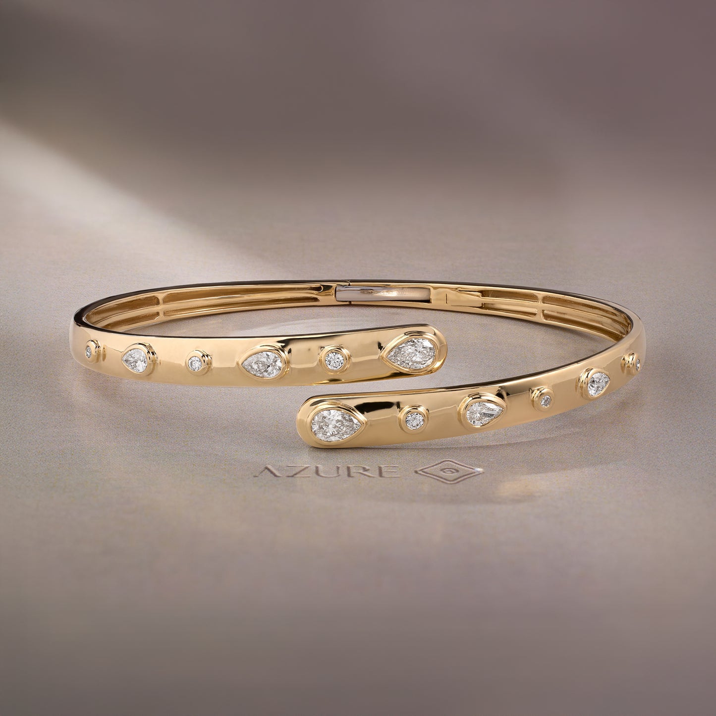 Pear & Round Diamond Bangle