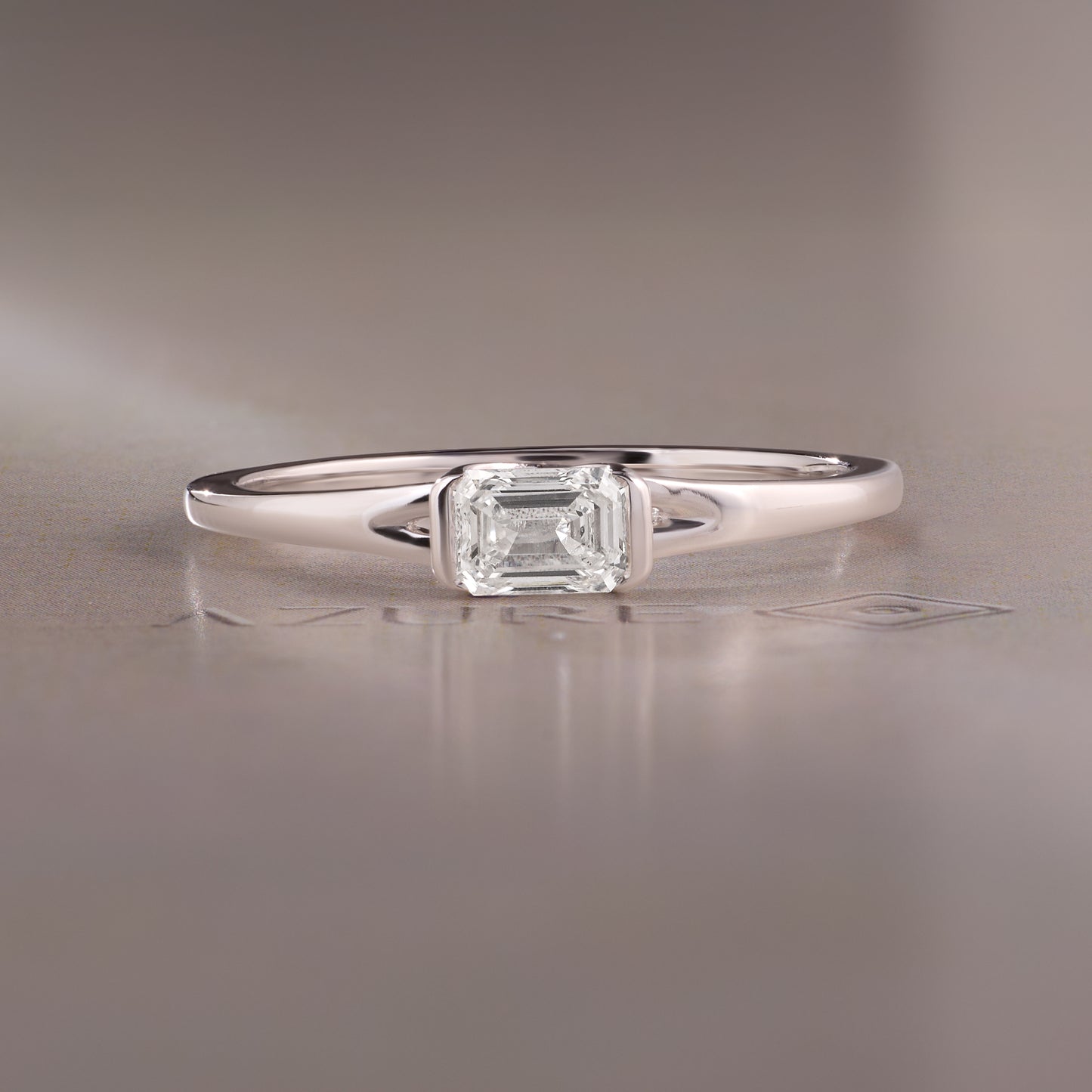 Emerald-Cut Diamond Solitaire Ring
