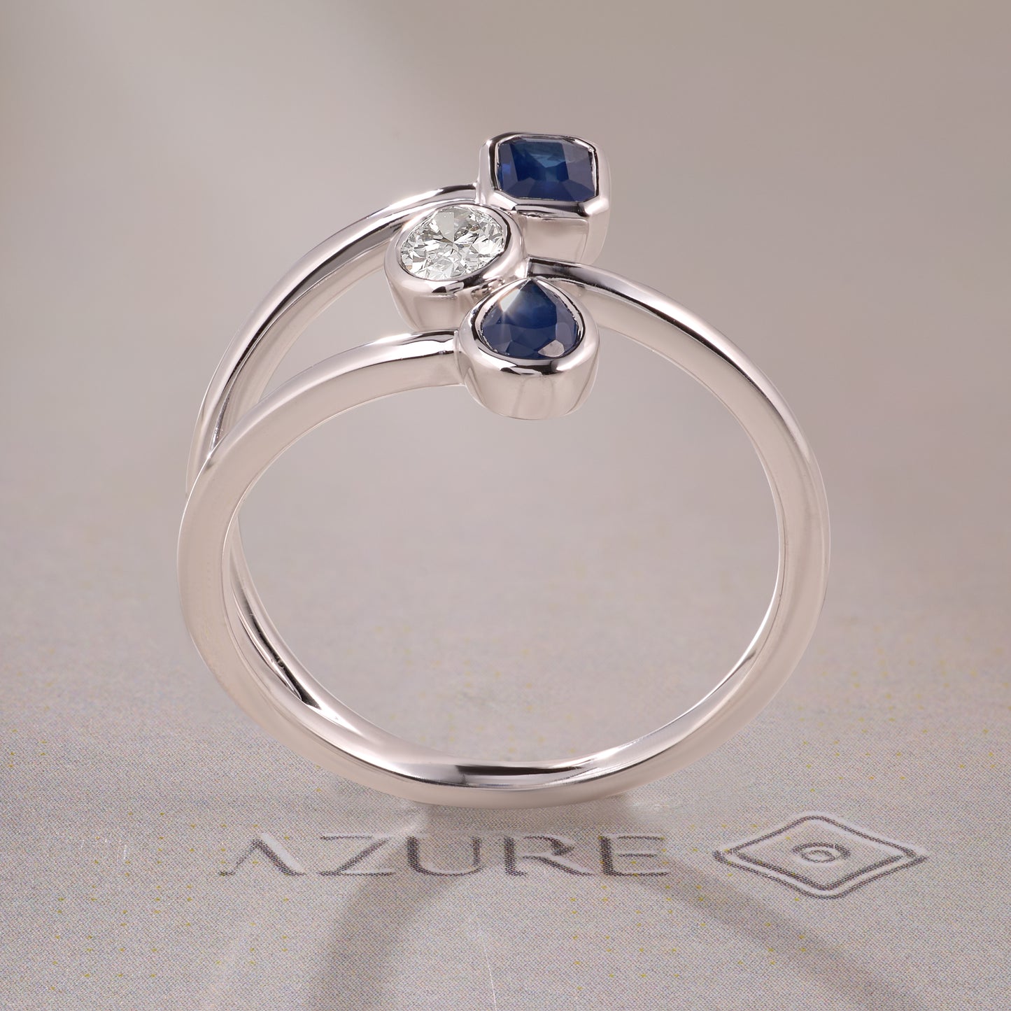 Emerald, Pear & Round Ring