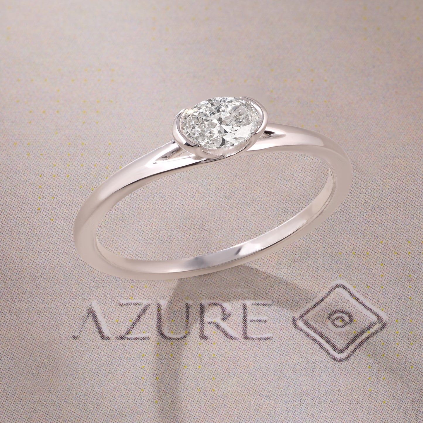 Oval Diamond Solitaire Ring