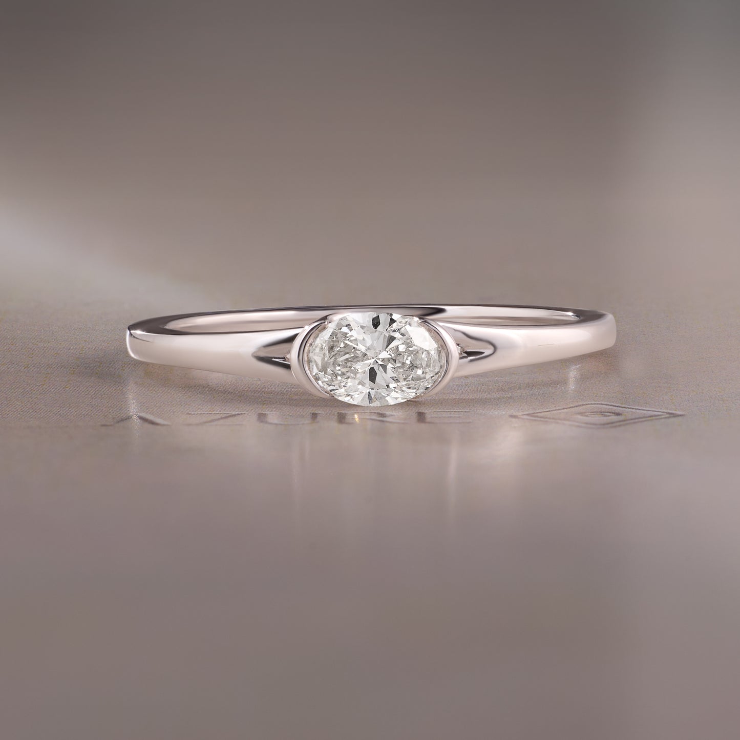 Oval Diamond Solitaire Ring