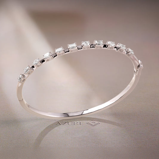 Oval & Emerald-Cut Bangle