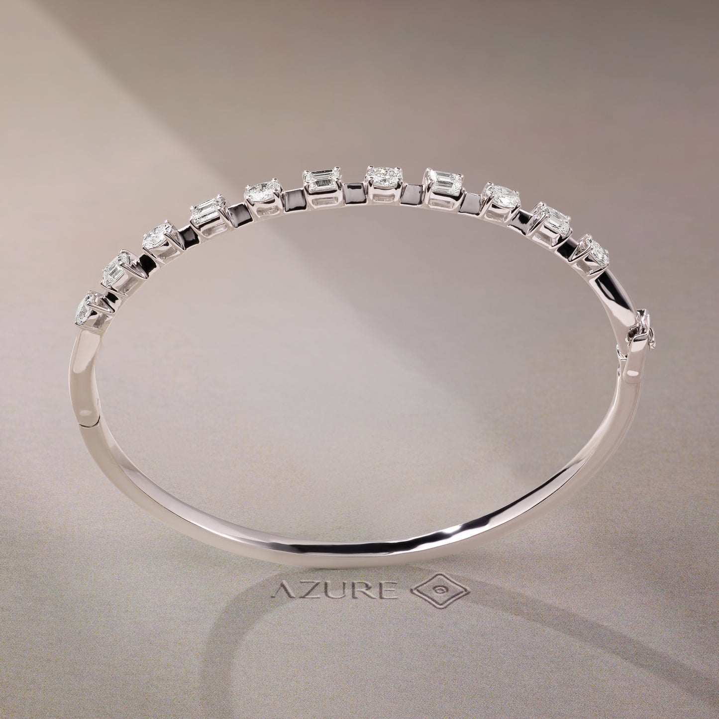 Oval & Emerald-Cut Bangle