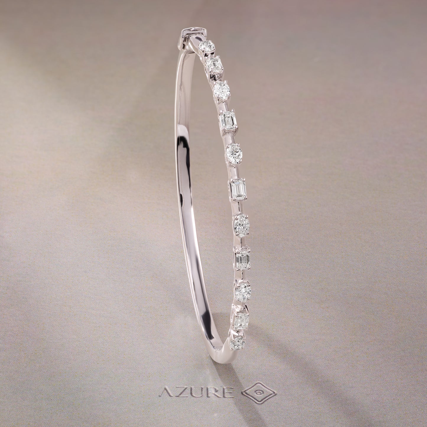 Oval & Emerald-Cut Bangle