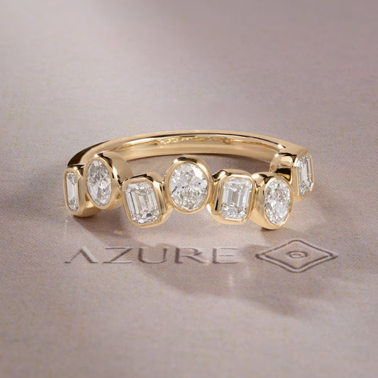 Emerald-Cut and Oval Diamond Ring