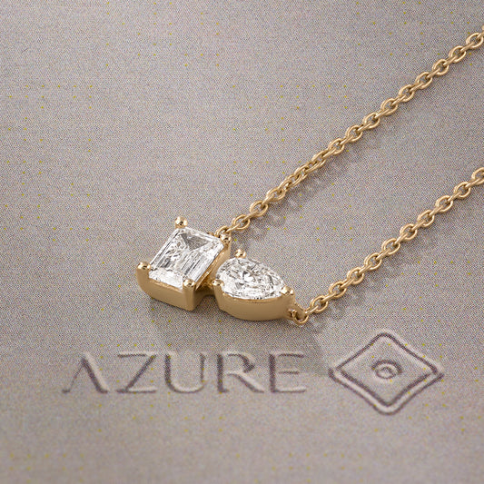 Emerald-Cut, Oval & Pear Asymmetric Pendant