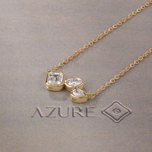 Emerald-Cut, Oval & Pear Asymmetric Pendant