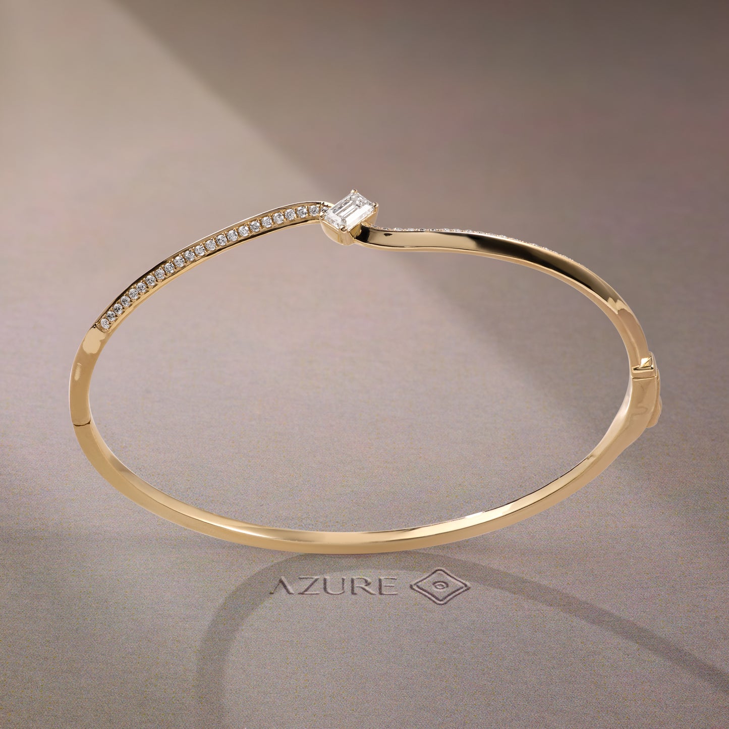 Emerald-Cut & Round Bangle
