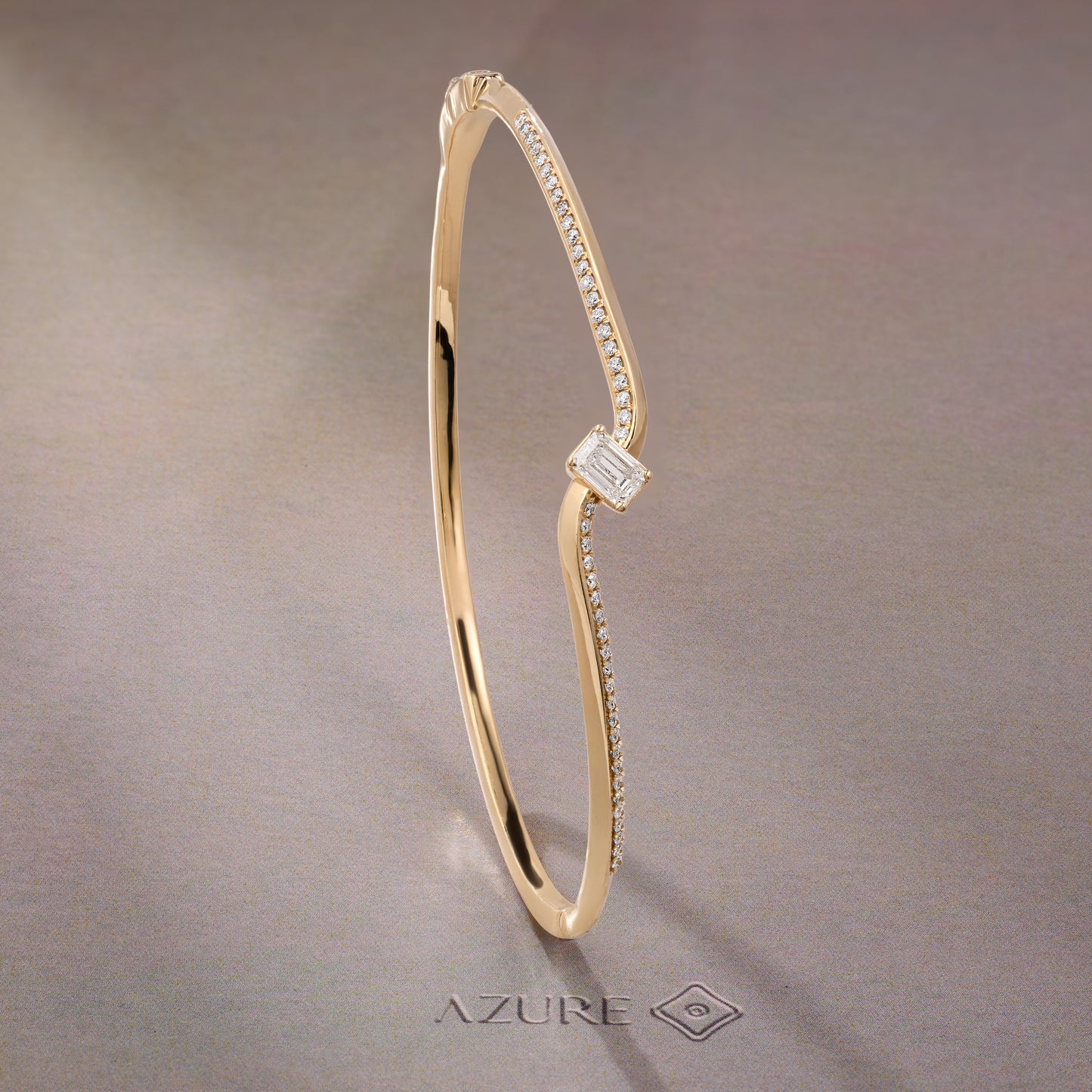 Emerald-Cut & Round Bangle