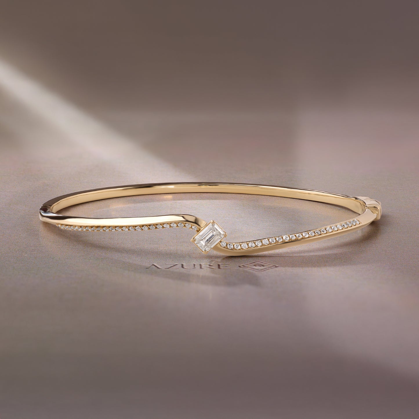 Emerald-Cut & Round Bangle