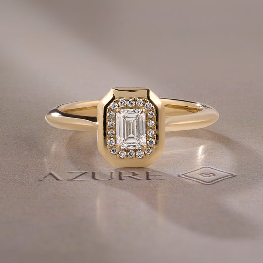 Emerald-Cut & Round Diamond Ring