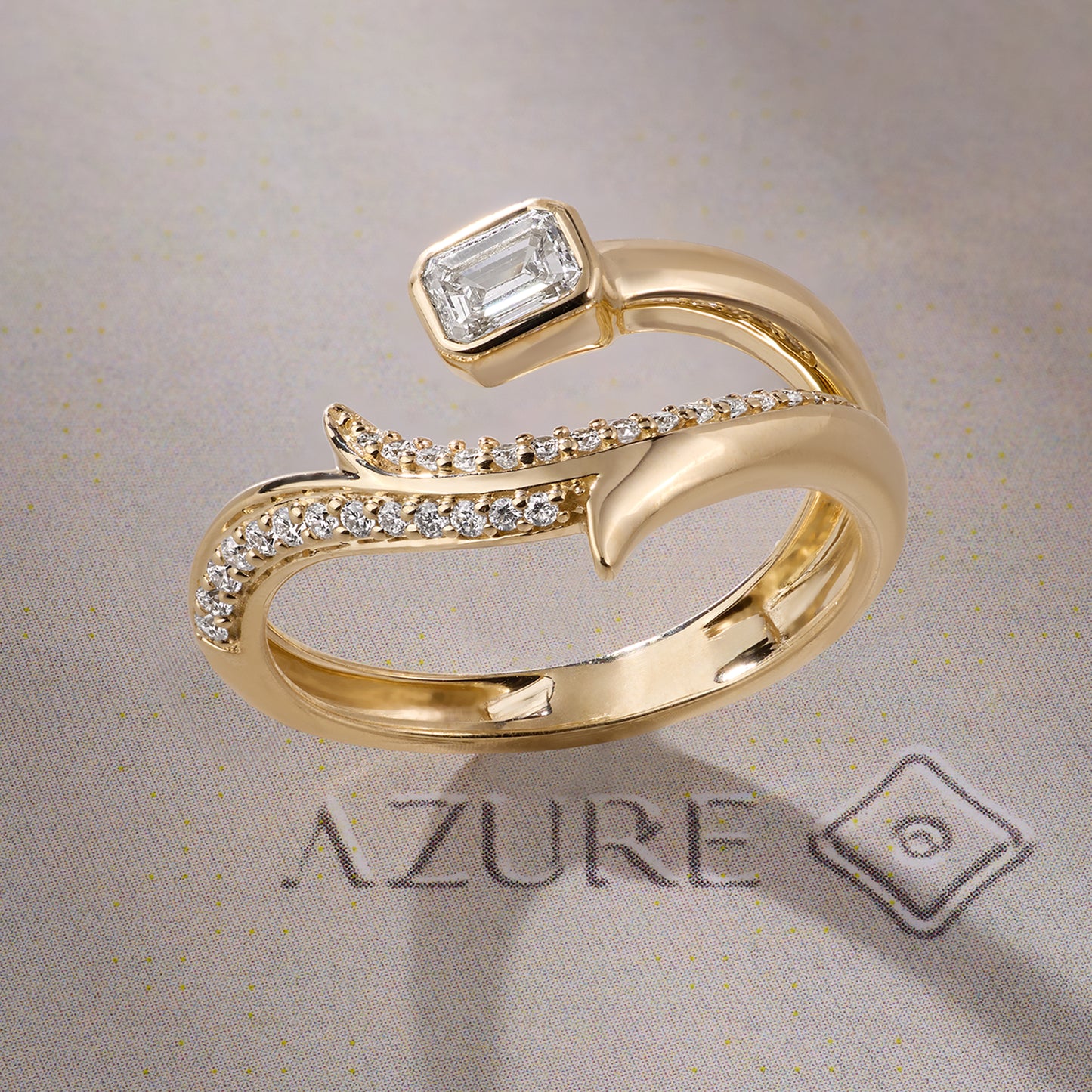 Emerald-Cut & Round Diamond Ring