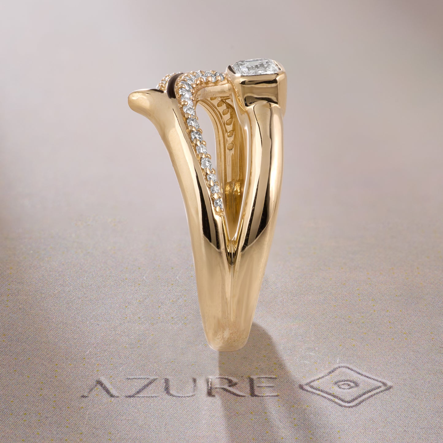 Emerald-Cut & Round Diamond Ring