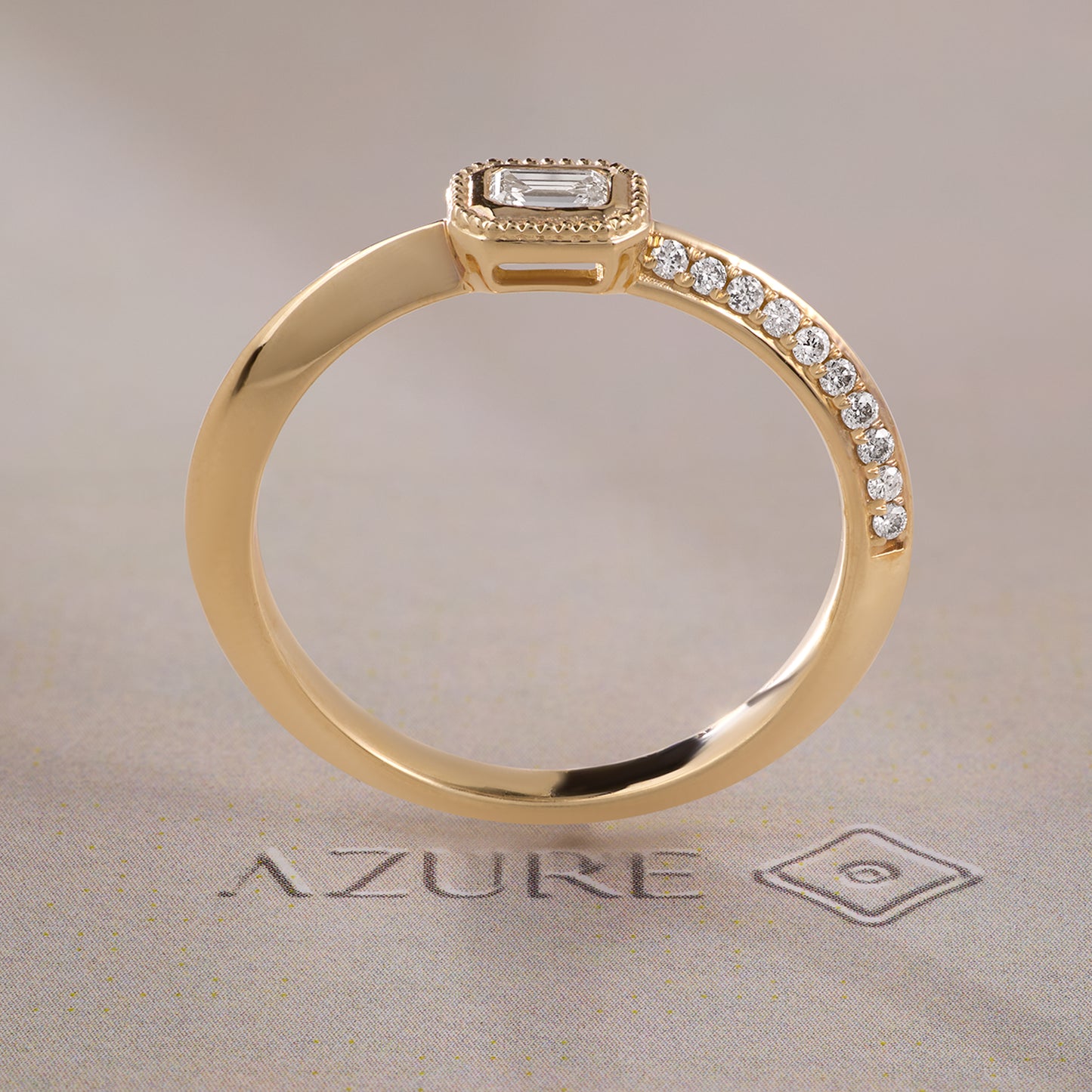 Emerald-Cut & Round Diamond Ring
