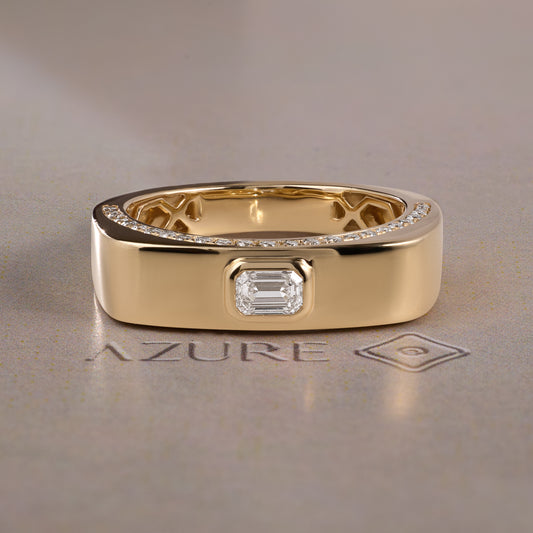 Emerald-Cut & Round Diamond Ring