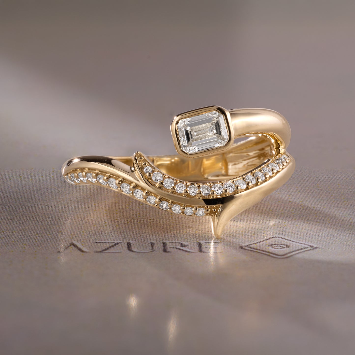 Emerald-Cut & Round Diamond Ring