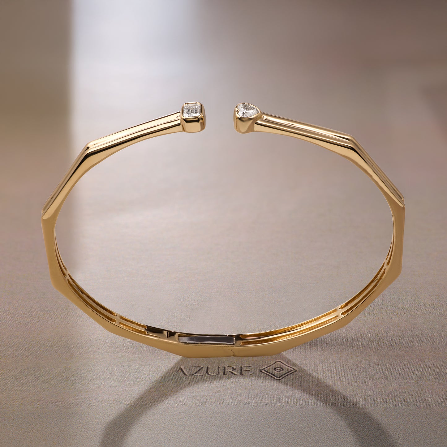 Heart & Emerald-Cut Bangle