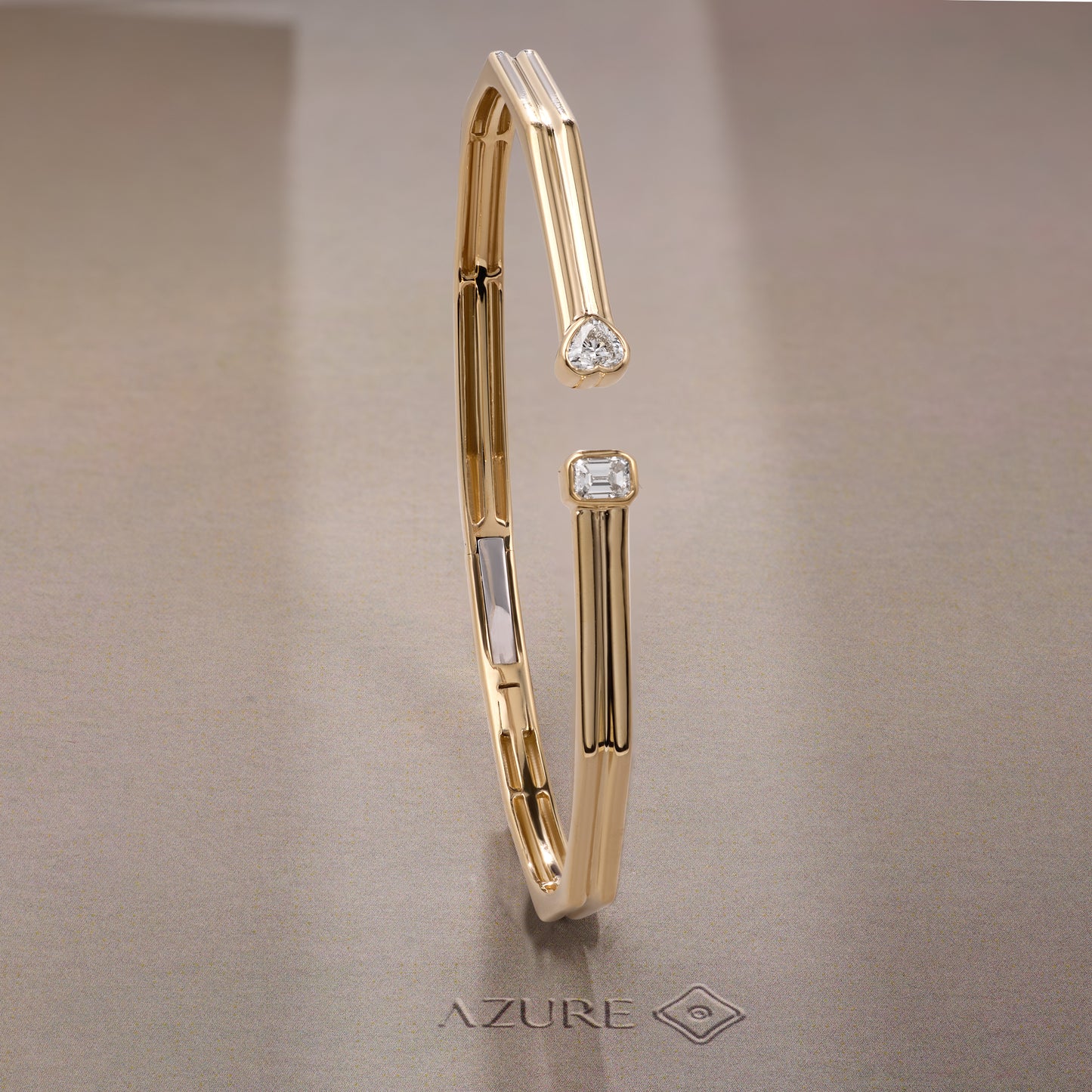 Heart & Emerald-Cut Bangle
