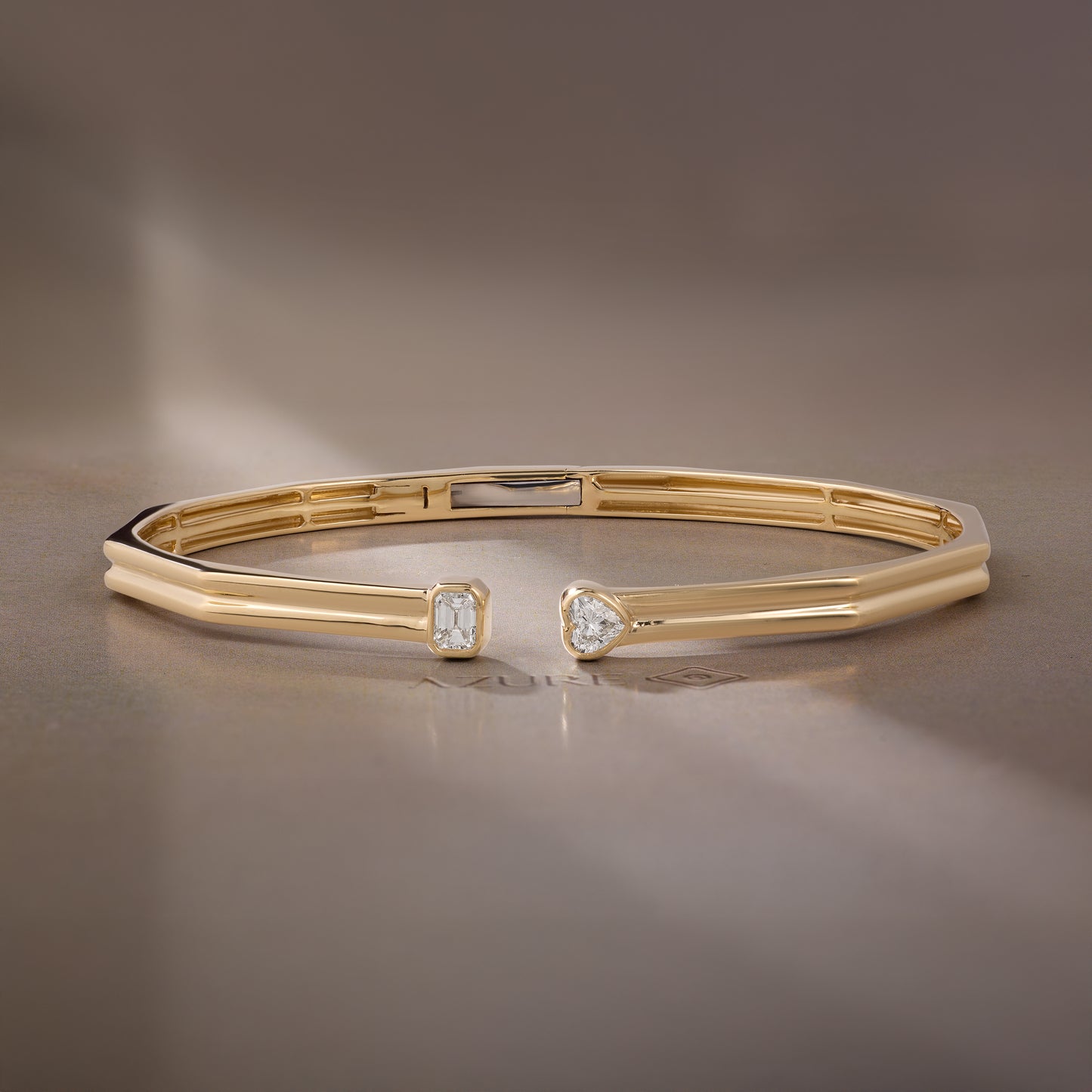 Heart & Emerald-Cut Bangle