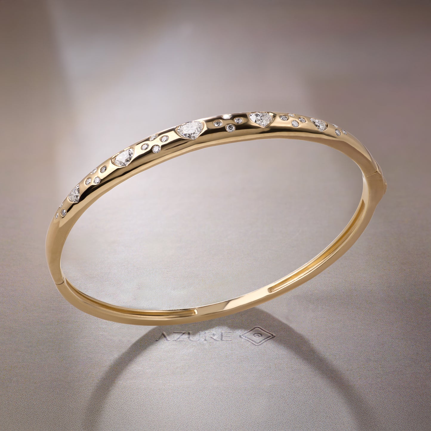 Heart & Round Diamond Bangle