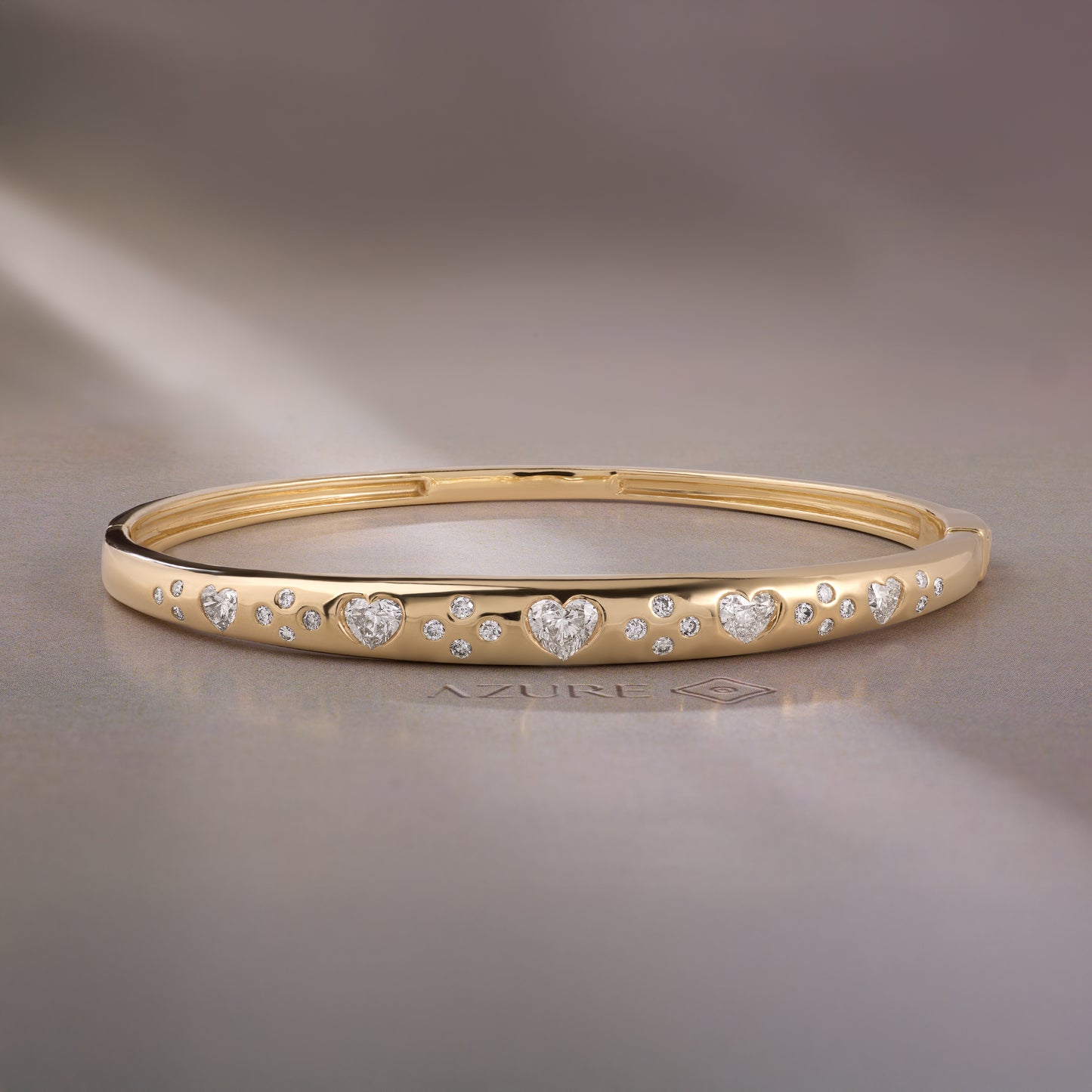 Heart & Round Diamond Bangle