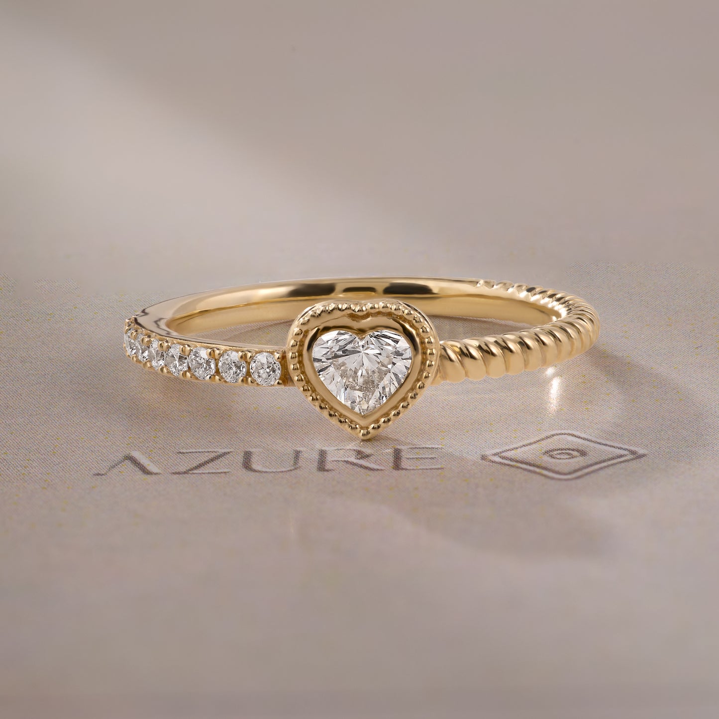Heart & Round Diamond Ring