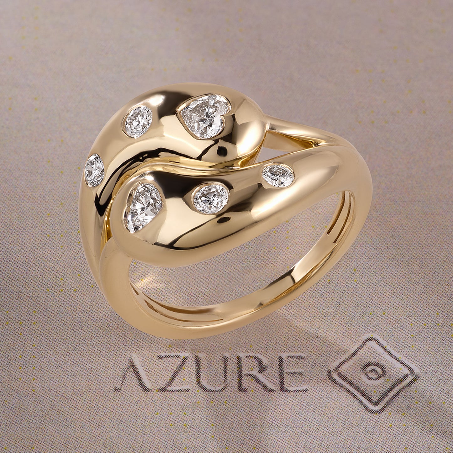 Heart & Round Diamond Ring